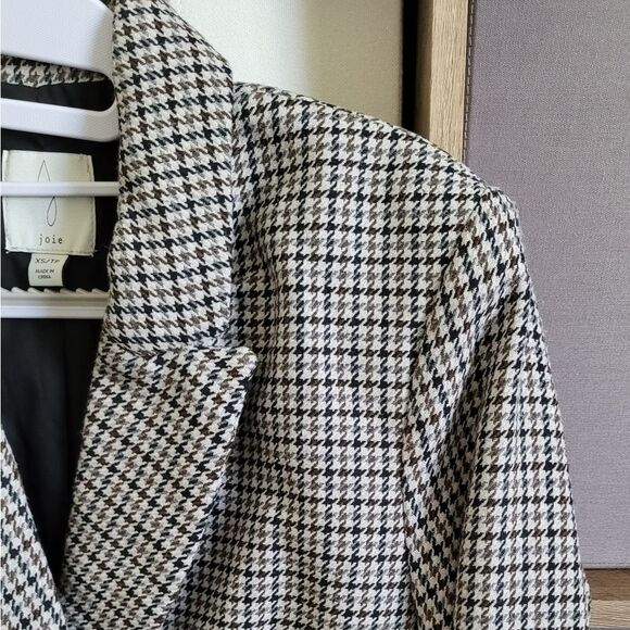 Joie Houndstooth Double Breasted Wool Blend Blazer XS (P) - Picture 6 of 12